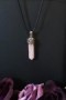 Rose Quartz point with silver ...